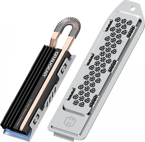 GrauGear Chladič M.2 NVMe SSD pro PS5 Slim/Pro / Chladič M.2 SSD / Měděný heatpipe / 2280