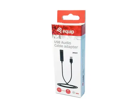Equip USB-A - Jack 3,5mm černý / USB audio adaptér / DAC / ovládání hlasitosti / 0,46 m