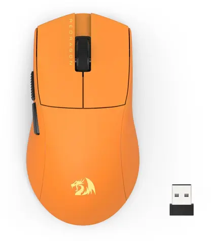 Redragon King Ultra oranžová / Bezdrátová herní myš / optická / 30000 DPI / bezdrátová