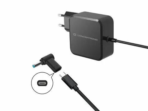 Conceptronic USB-C PD napájecí koncovka pro Dell 4,5x3,0mm černá / Napájecí koncovka / PD 100 W / 18-20 V