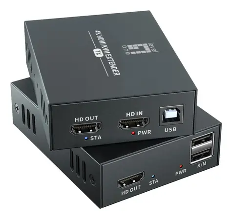 LevelOne HVE-8111 černá / Rozšiřovač HDMI / Cat5e/Cat6 / 100 m / 4K 60Hz