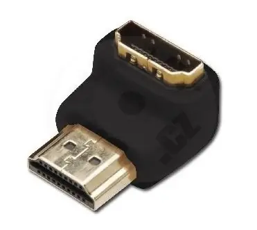 Digitus HDMI adaptér 90° černo-zlatý / Adaptér / HDMI-HDMI / 4K 60Hz / poniklované kontakty