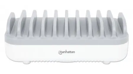 Manhattan 10-Port USB nabíjecí stanice bílá / Nabíjecí stanice / 120 W / 3x USB-C PD + 7x USB-A