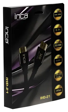 INCA HDMI 2.1 kabel 8K 2 m černý / Kabel HDMI / 48 Gbit/s