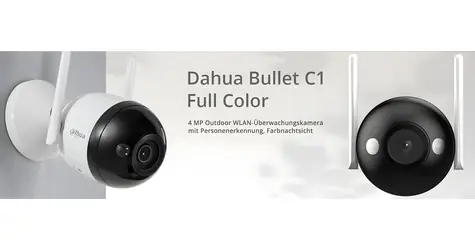 Dahua Bullet C1 / Venkovní IP kamera / 2560 x 1440 / barevné noční vidění / Wi-Fi / IP67 / microSD
