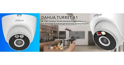 Dahua Turret A1 bílá / Venkovní IP kamera / 5 Mpx / Wi-Fi 6 / barevné noční vidění / IP67