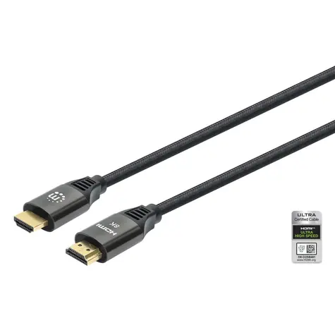 Manhattan HDMI kabel s Ethernetem černá / Kabel / 8K 60Hz / 48 Gbit/s / 2 m