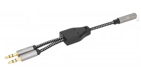 Manhattan Headset adaptérový kabel / jack 3,5mm samice --> 2x jack 3,5mm samec / 15 cm