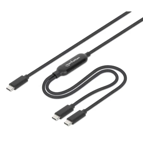 Manhattan 355810 černá / Kabel / USB-C - USB-C / 100 W PD / 2 m