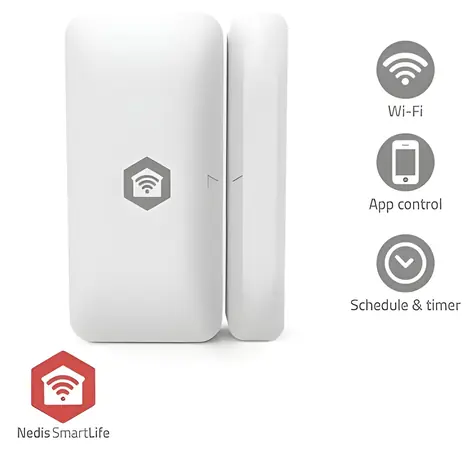 Nedis ZBSD11WT / Dveřní a okenní senzor / Zigbee / SmartLife / 2x CR1632