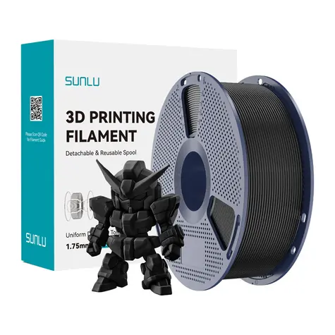 Sunlu Filament PLA+ 2.0 černá / Struna pro 3D tiskárnu / PLA+ 2.0 / 1,75 mm / 1 kg