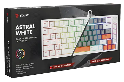 SAVIO ASTRAL White Jade / Herní klávesnice / TKL 75% / RGB / USB / US layout