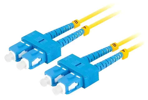 Lanberg SM žlutý / Optický patch kabel / SC/UPC-SC/UPC / Duplex / G657A1 / 5 m