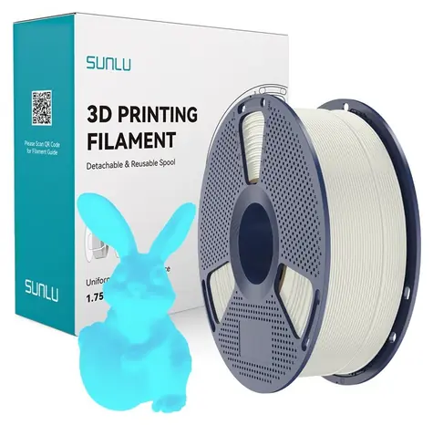 Sunlu PLA Glow in the Dark bílo-modrá / Tisková struna / 1,75 mm / 1 kg