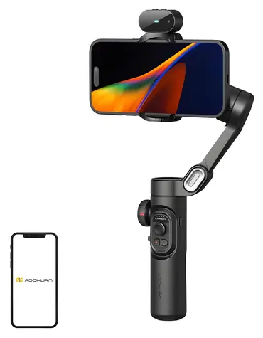 AOCHUAN XE černá / Stabilizátor / 3osý gimbal / AI sledování obličeje / výdrž 8-10 h