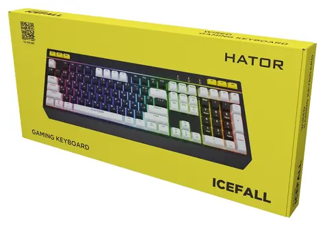 Hator Icefall černá / Herní klávesnice / drátová / podsvícená / US