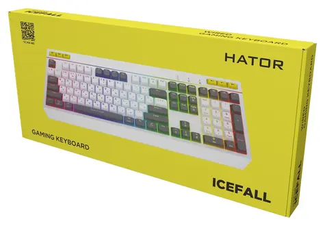 Hator Icefall bílá / Herní klávesnice / drátová / membránová / podsvícená / US layout