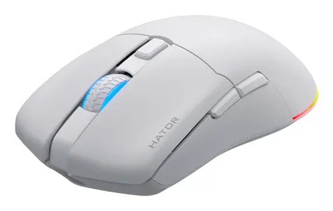 Hator Pulsar 3 bílá / herní bezdrátová myš / optická / 12000 DPI / 8 tlačítek