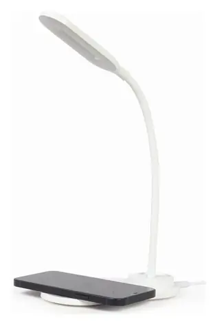 Gembird TA-WPC10-LED-01-W bílá / LED lampička s bezdrátovou nabíječkou / 10W