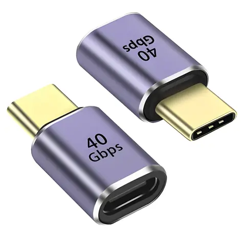PremiumCord Adaptér USB-C samice - USB-C samec, Aluminium / Redukce / 40Gbps / USB4.0 / 100W