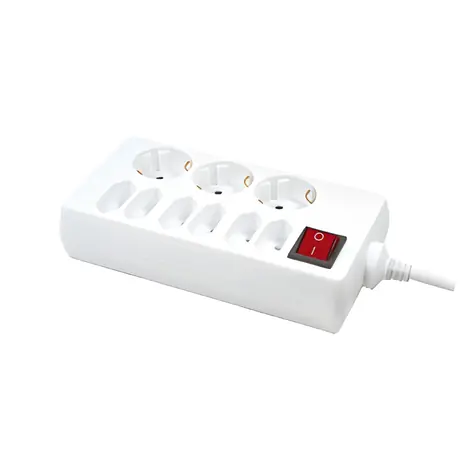 LogiLink Prodlužovací kabel 9 zásuvek bílá / Prodlužovací kabel / 9 zásuvek / 1,5 m / vypínač / 3500 W