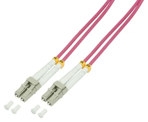 LogiLink optický kabel LC-LC OM4 7,5m fialová / Patch kabel / Multimode / Duplex
