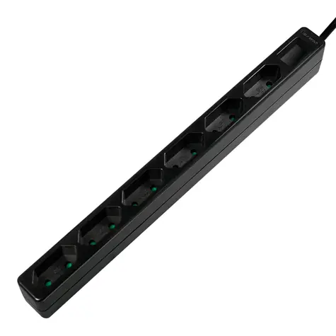 LogiLink LPS231B černá / Prodlužovací kabel / 6 zásuvek / 1,5 m / 250 V / 15 A
