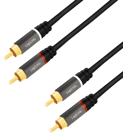 LogiLink 2x RCA (M) - 2x RCA (M) černá / Audio kabel / 3 m