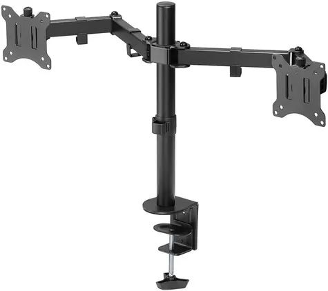 Goobay Dual Monitor Mount Flex černá / Držák pro 2 monitory / flexibilní rameno