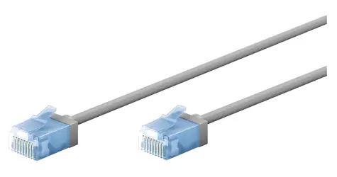 Goobay 74219 šedá / Patch kabel / Cat6A U/UTP / tenký / 0,15 m