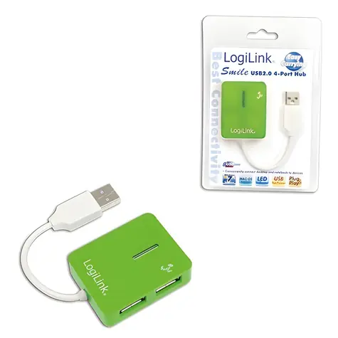 LogiLink UA0138 zelená / USB Hub / 4x USB 2.0