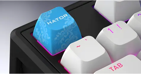 Hator Skyfall 80 bílo-černá / Herní klávesnice / magnetické spínače Aurum Ice / drátová / USB-C / podsvícená