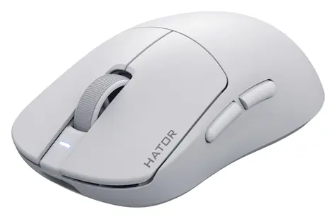 Hator Quasar 3S Ultima bílá / Herní bezdrátová myš / optická / 30000 DPI / 2.4GHz / Bluetooth / USB-C