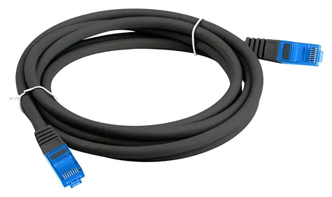 Lanberg Cat6A S/FTP CCA 1,5m černá / Patch kabel / LSZH / Fluke Passed