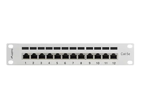 Lanberg šedý / Patch panel / 12 portů / 1U / CAT5E / FTP / 10