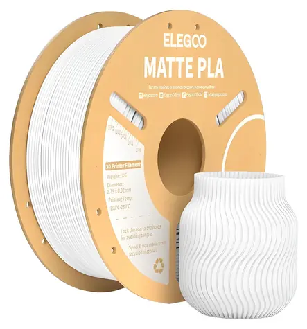 Elegoo PLA Matte bílá / Struna pro 3D tiskárnu / PLA / 1.75mm / 1kg