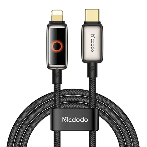 Mcdodo CA-6670 černá / Datový kabel / USB-C(M) / Lightning(M) / PD 36W / 1,2 m