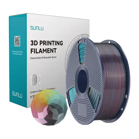 Sunlu PLA+ Silk červená-žlutá-zelená-černá / Tisková struna / PLA+ / 1 kg