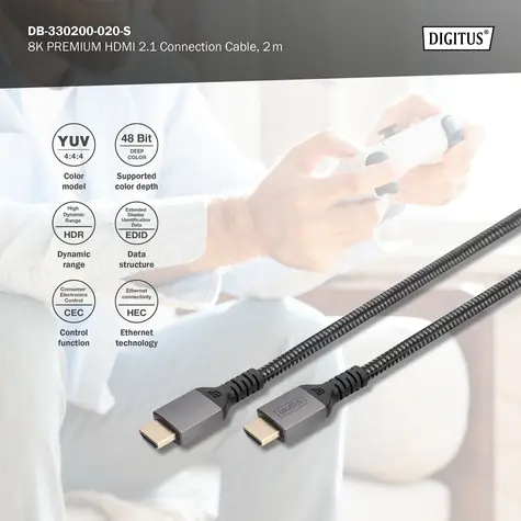 Digitus / HDMI kabel propojovací / Ultra High Speed / 8K / 2 m