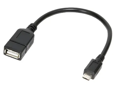 LogiLink USB-A - Micro-USB B černá / OTG kabel / USB 2.0 / 0,2 m