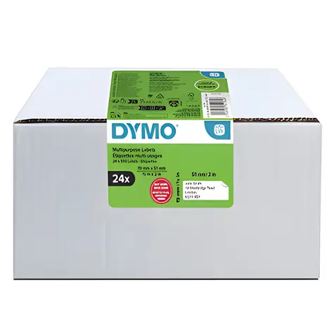 Dymo papírové štítky 51 x 19 mm bílé / Štítky do tiskárny / pro zpáteční adresu / 500 ks/role / 24 rolí