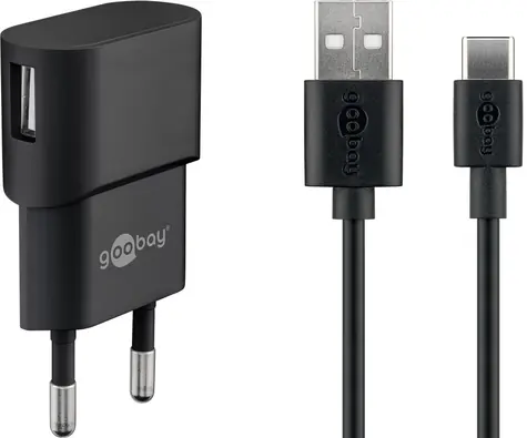 Goobay 45298 černá / Nabíjecí sada / USB-C / 5W / kabel 1 m
