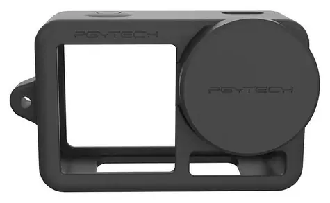 PGYTECH Silikonové pouzdro Osmo Action 3 černé / Pouzdro / Silikon / Se šňůrkou na krk