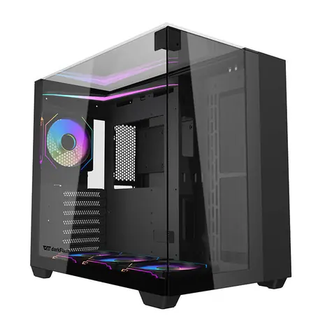 darkFlash TH285 černá / Počítačová skříň / ATX / tvrzené sklo / 4x ventilátor