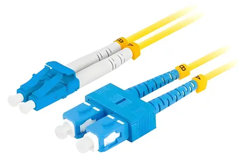 Lanberg SM žlutá / Optický patch kabel / SC/UPC-LC/UPC / Duplex / G657A1 / 2 m