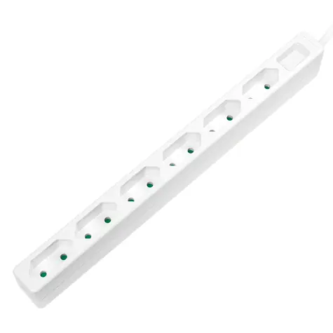 LogiLink LPS231 bílá / Prodlužovací kabel / 6 zásuvek / 1,5 m / 3400 W