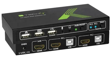 Intellinet KVM přepínač HDMI 2:1 / 4K 30Hz / 3x USB 2.0 / černá