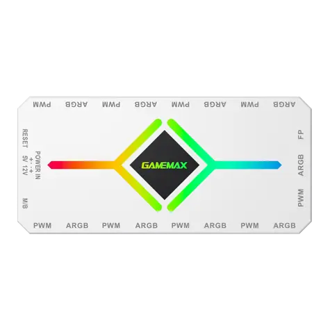 Gamemax V4.0 bílá / Rozbočovač ventilátorů / ARGB / PWM