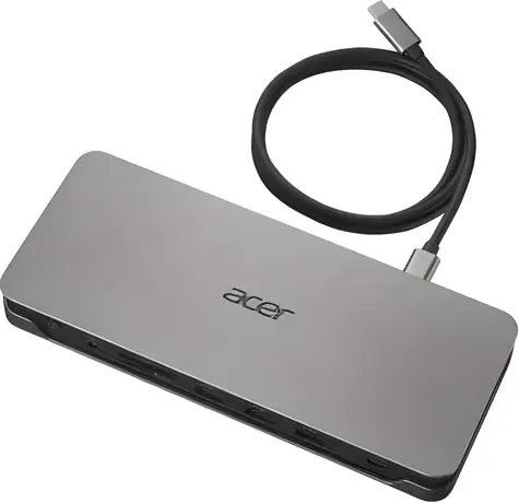 Acer USB-C dokovací stanice černá / Dokovací stanice / USB-C / 2x HDMI / DisplayPort / LAN / čtečka karet
