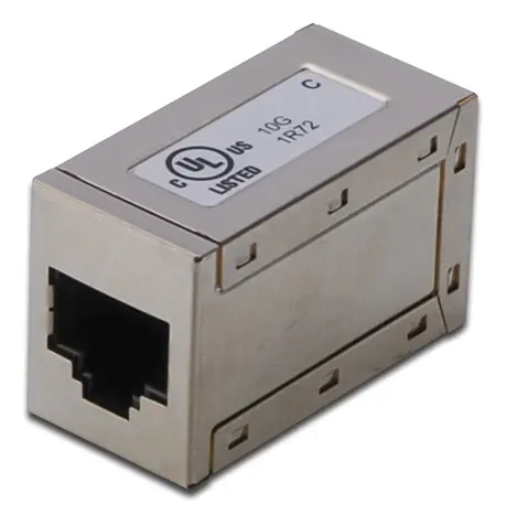 Digitus RJ45 spojka 8P8C CAT6 stíněná / Spojka / Kovové pouzdro / 1:1 zapojení